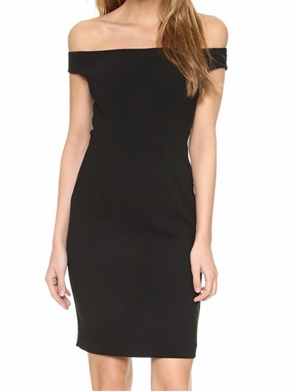 Black Halo One-Shoulder Black Cocktail Dress